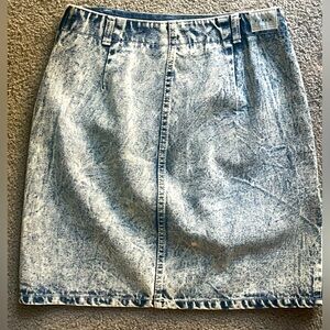 Vtg 80s stone washed denim side zip Jean skirt by Punky 28” waist